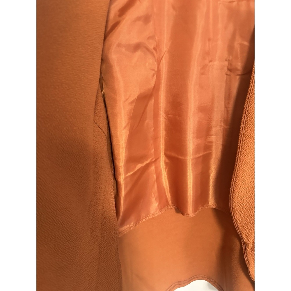 Lock N Love Women's Rust Blazer Jacket Ruched Sleeves Open Front Long Sleeve XXL - Picture 2 of 9